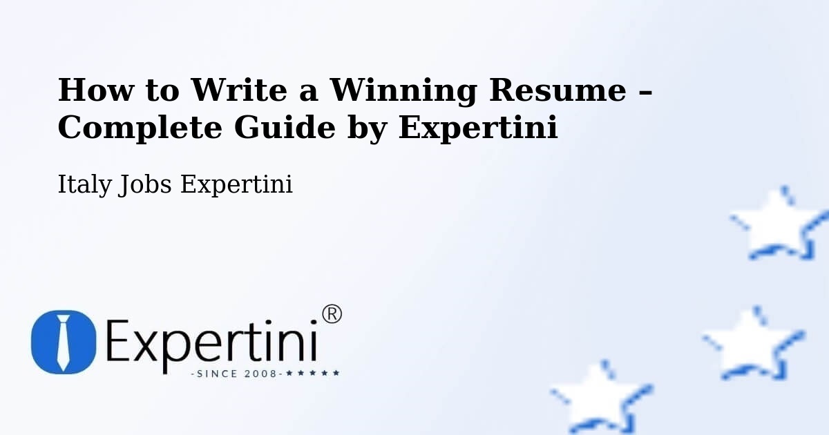 Resume Writing Guide for Job Seekers – Torretta - Torretta, Italy Jobs Expertini